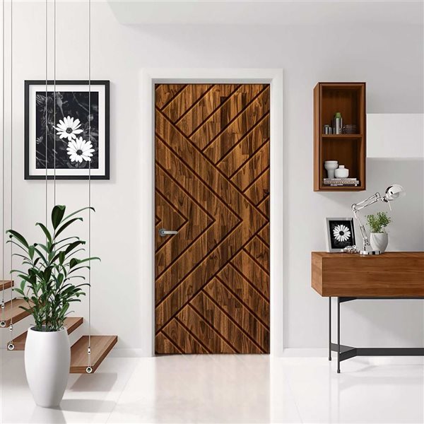 CALHOME 24 x 84-in Walnut Stained Pine Wood Interior Hollow Core Slab Door