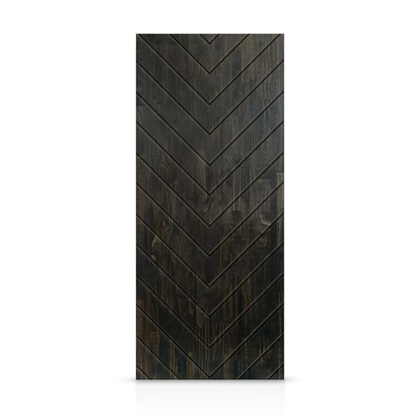 CALHOME 36 x 80-in Charcoal Black Stained Pine Wood Interior Hollow Core Slab Door