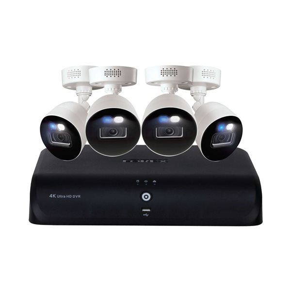 Lorex Fusion 4K 12-Channel Wired/Wi-Fi 2TB DVR Security System w/ 4 Smart Deterrence Cameras