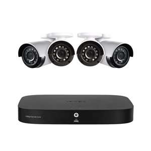Système de sécurité câblé Lorex DVR 1080p 8 canaux 1 To avec 4 caméras