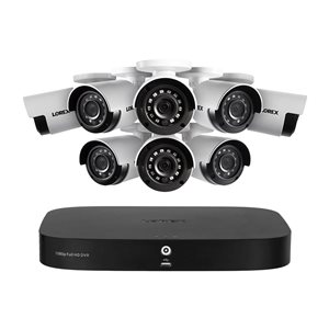 Système de sécurité câblé Lorex DVR 1080p 8 canaux 1 To avec 8 caméras