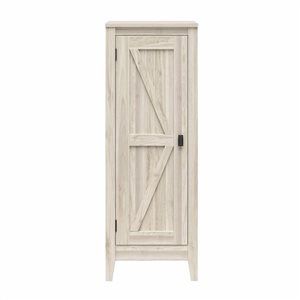 Systembuild Evolution Farmington 1-Door MDF Storage Cabinet w/ 4 Shelves - Light Walnut