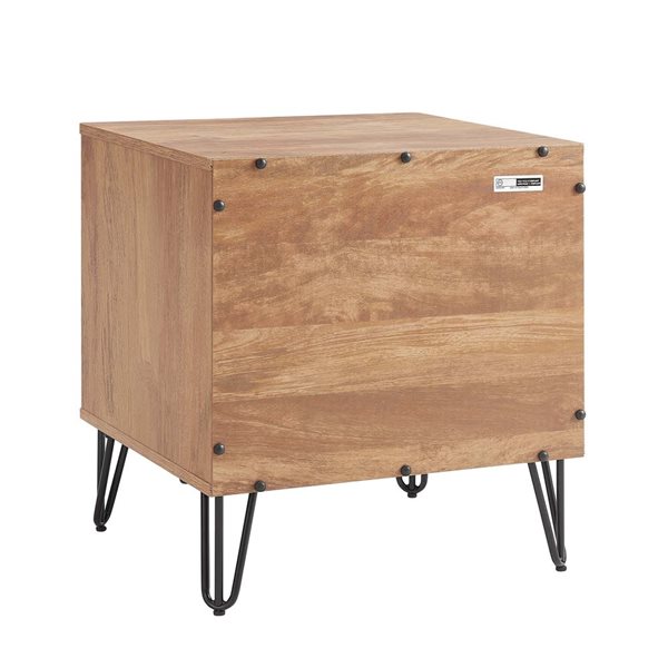 Manhattan Comfort DUMBO Brown Modern 1-Drawer Nightstand
