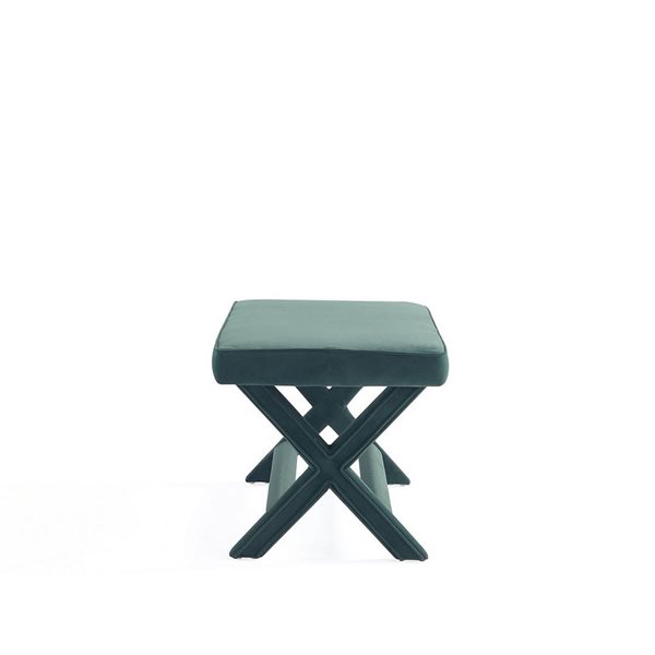 Manhattan Comfort Abigail Green Mid-Century Modern Velvet Upholstered Double Ottoman