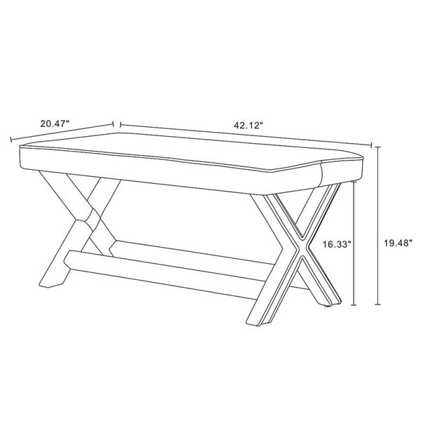 Manhattan Comfort Abigail Green Mid-Century Modern Velvet Upholstered Double Ottoman