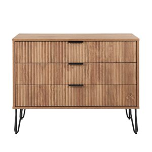 Manhattan Comfort DUMBO Brown Modern 3-Drawer Dresser