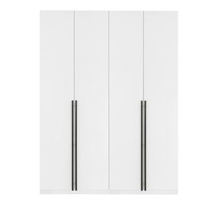 Armoire-penderies sur pied Lee Manhattan Comfort blanche avec tringle et 3 tablettes à chaussures, lot de 2
