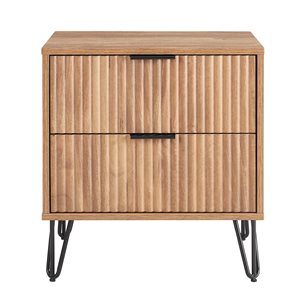 Manhattan Comfort DUMBO Brown Modern 2-Drawer Nightstand
