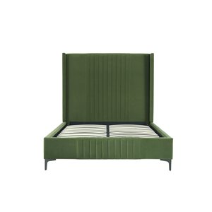 Manhattan Comfort Promenade Moss Green Mid-Century Modern Velvet Upholstered Full-Size Bed