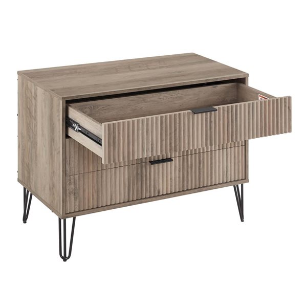 Manhattan Comfort DUMBO Grey Modern 3-Drawer Dresser