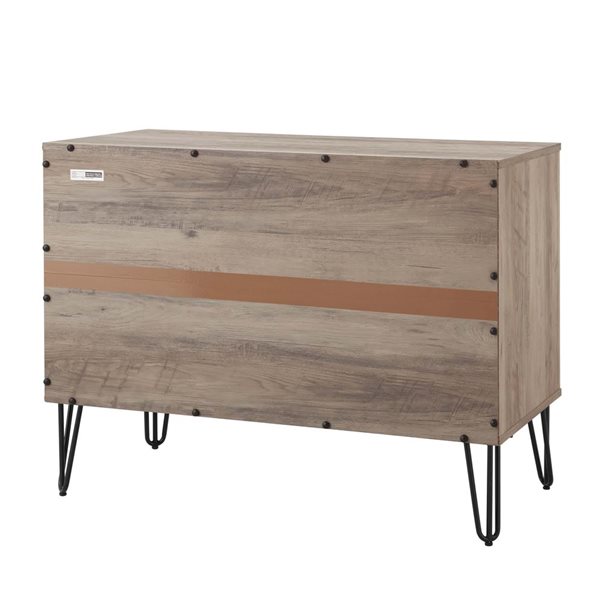 Manhattan Comfort DUMBO Grey Modern 3-Drawer Dresser
