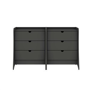 Ensemble de 2 commodes modernes à 3 tiroirs Coney Manhattan Comfort du milieu du siècle en gris
