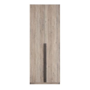 Manhattan Comfort Lee Rustic Grey Modern Freestanding Sectional Wardrobe w/ Drawers and Shelves