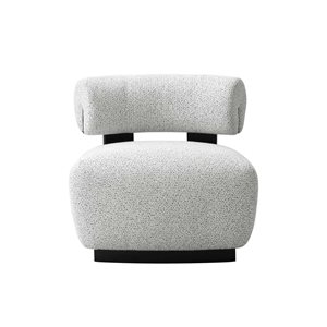 Manhattan Comfort Bartow Ivory/Black Woven Fabric Upholstered Modern Accent Chair