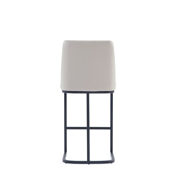 Manhattan Comfort Serena Light Grey Modern Leatherette Upholstered Counter Stools - Set of 3