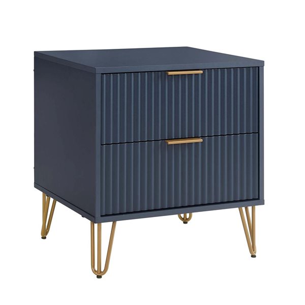 Manhattan Comfort DUMBO Blue Modern 2-Drawer Nightstand