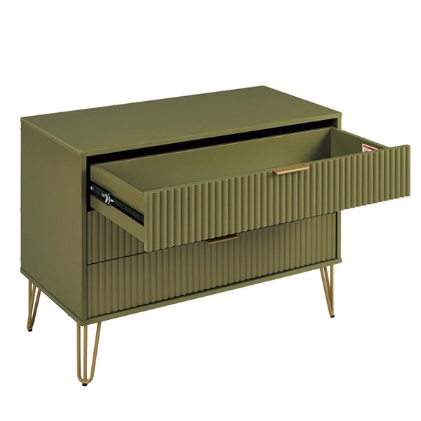 Manhattan Comfort DUMBO Green Modern 3-Drawer Dresser