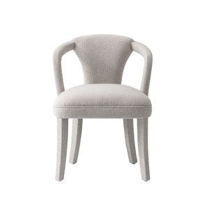 Fauteuil de salle à manger Palmer de Manhattan Comfort moderne à doublure en tweed argent