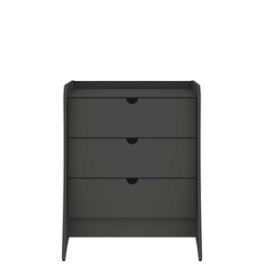 Commode moderne à 3 tiroirs Coney Manhattan Comfort du milieu du siècle en gris