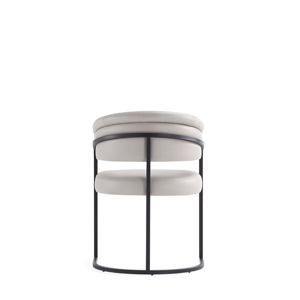 Manhattan Comfort Augusta Light Grey Leatherette Upholstered Modern Dining Chairs - Set of 6