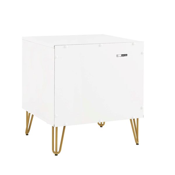Manhattan Comfort DUMBO White Modern 2-Drawer Nightstand in White