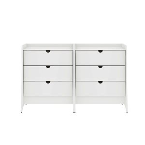 Ensemble de 2 commodes modernes à 3 tiroirs Coney Manhattan Comfort du milieu du siècle en blanc