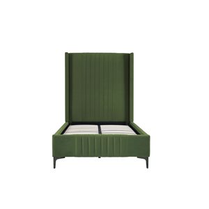 Manhattan Comfort Promenade Moss Green Mid-Century Modern Velvet Upholstered Twin-Size Bed