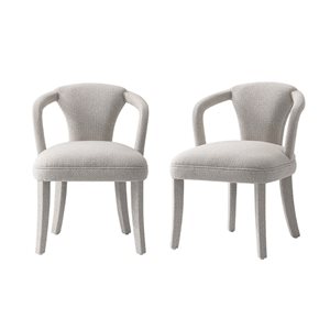 Duo de fauteuils de salle à manger Palmer de Manhattan Comfort modernes à doublure en tweed argent