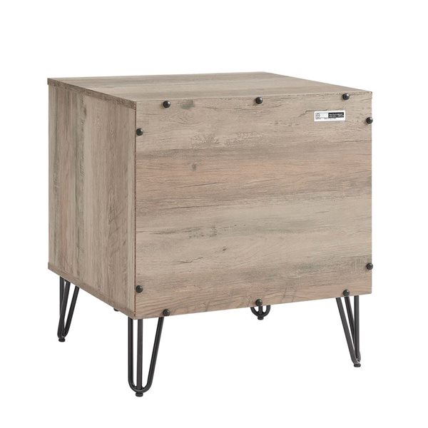 Manhattan Comfort DUMBO Grey Modern 2-Drawer Nightstand