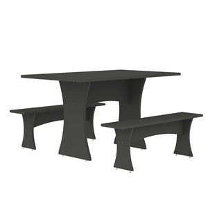 Mobilier de salle à manger 3 pièces Coney de Manhattan Comfort gris moderne du milieu du siècle