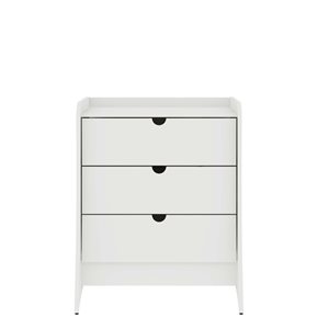 Manhattan Comfort Coney White Mid-Century Modern 3-Drawer Dresser