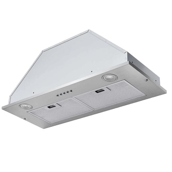 VICTORY 27-in 600 CFM Square Insert Range Hood with Push Button Controls - Stainless Steel
