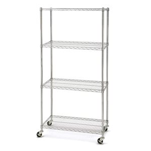 Vancouver Classics 36 W x 18 D x 72-in H Chrome Steel 4-Tier Utility Shelving w/ Wheels