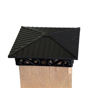 Fence & Deck Rite Unique Design Post Caps Fits Standard 4-in x 4-in Posts Reinforced Black Polypropylene (3-Pack)