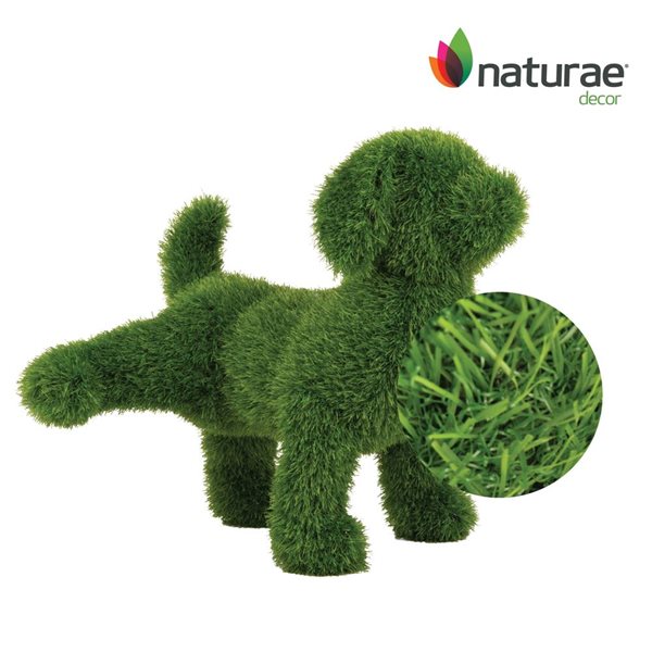 Topiaire de gazon synthétique de naturae decor 19 po vert en forme de chien