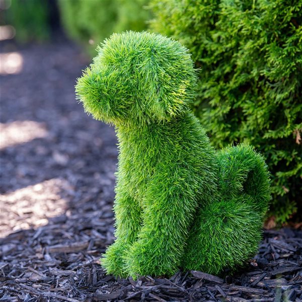 Naturae Decor 13-in Green Artificial Turf Topiary Sitting Dog