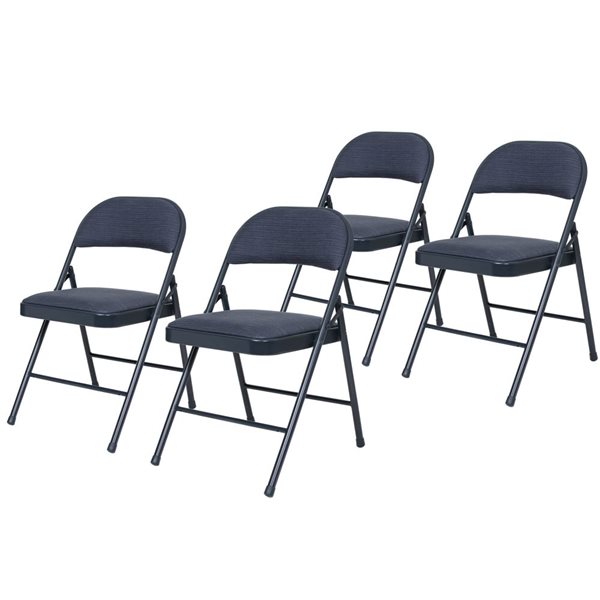 Hampden Furnishings Bernadine 4-Pack Blue Fabric Folding Chair