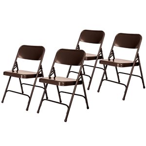 Hampden Furnishings Bernadine 4-Pack Brown All metal Folding Chair