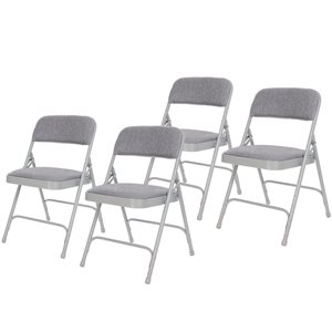 Hampden Furnishings Bernadine 4-Pack Grey Fabric Folding Chair