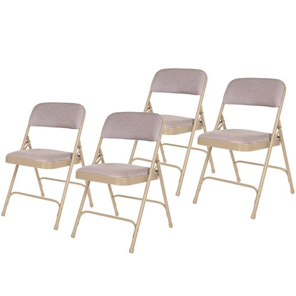 Hampden Furnishings Bernadine 4-Pack Beige Fabric Folding Chair