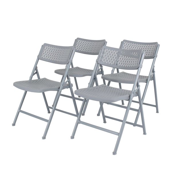 Hampden Furnishings Ava 4-Pack Platinum Folding Chair