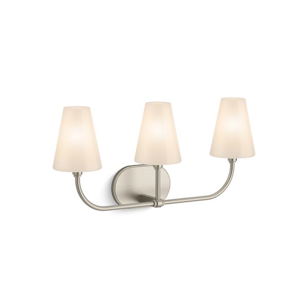 KOHLER Kernen Studio McGee 11.8-in W Brushed Nickel Three-light Modern Wall Sconce