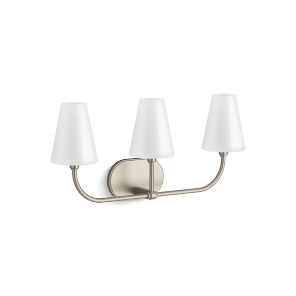 KOHLER Kernen Studio McGee 11.8-in W Brushed Nickel Three-light Modern Wall Sconce