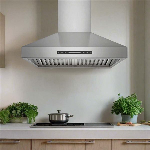VICTORY 30-in 750 CFM 4-Speed Wall Mount Range Hood with Dimmable LEDS - Stainless Steel