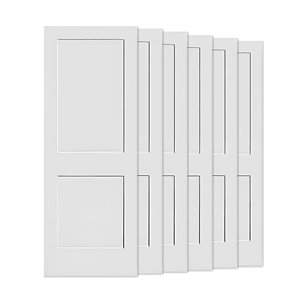 Porte d'intérieur Garson apprêtée en blanc à âme pleine à 2 panneaux de style shaker 32 po x 80 po x 1 3/8, 10/pqt