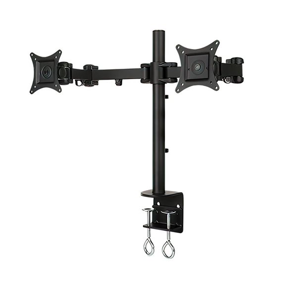 Support Double Écran Vertical - Pied Pour 2 Écrans 13-34 Pouces, Pivot, Inclinaison, Hauteur Réglable - Jusqu'à 20 Kg