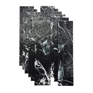 LuxySplash Esli Textured 3 x 12-in 3D Glass Subway Peel and Stick Wall Tile