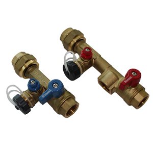 Rinnai Plumbing Isolation Valve Kit w/ Hot and Cold Water Isolation Valves and Pressure Relief Valve