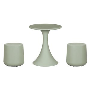 South Shore Furniture Dalya Sage Green Plastic Outdoor Bistro Table and Stool Set