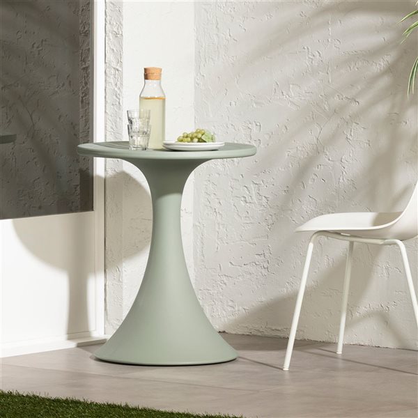 South Shore Furniture Dalya 24 dia x 28-in H Sage Green Plastic Outdoor Bistro Table